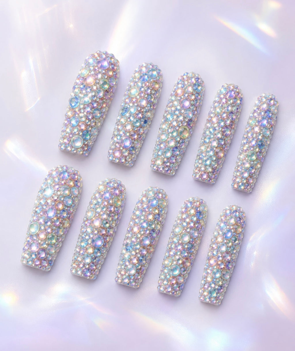 Crystal Tsunami Luxury Rhinestone Press-On Nails