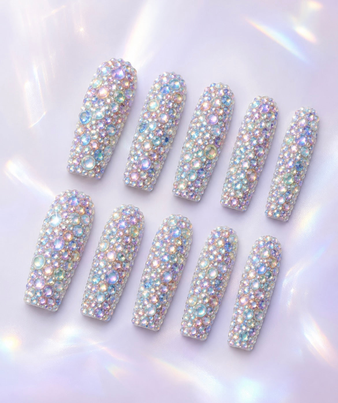 Crystal Tsunami Luxury Rhinestone Press-On Nails